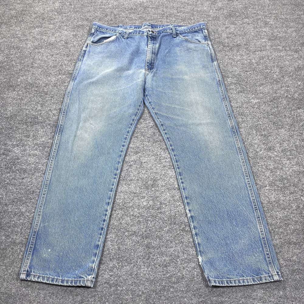 Rustler Jeans Mens 42x32 Blue Relaxed Straight Denim Light Wash 1087619PW